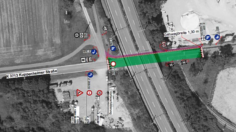 Sperrung Bahnhübergang Plan
