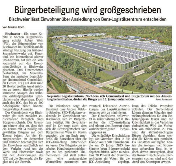 Bürgerbeteiligung Zeitungsartikel